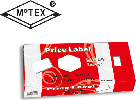 Motex 1000 Self-Adhesive Label Rolls for Label Printer 26x16mm 1pcs