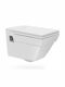 Cerastyle Mona Wall-Mounted Toilet that Includes Soft Close Cover White