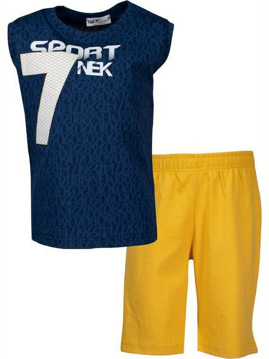 Nek Kids Wear Kids Set with Shorts Summer 2pcs Blue