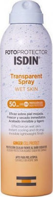 Isdin Fotoprotector Transparent Wet Skin Wasserdicht Sonnenschutzmittel Nebel SPF50 250ml