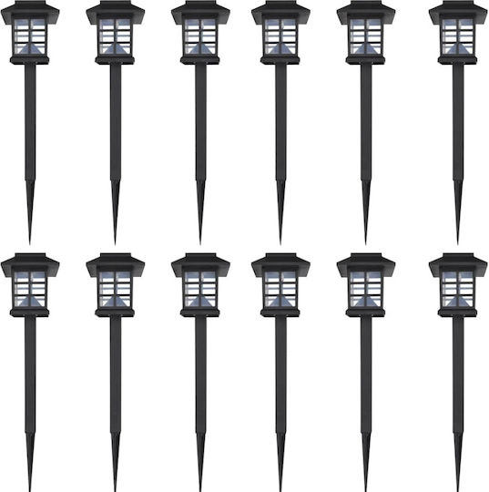 vidaXL Set of 12 Stake Solar Lights Lanterns with Photocell