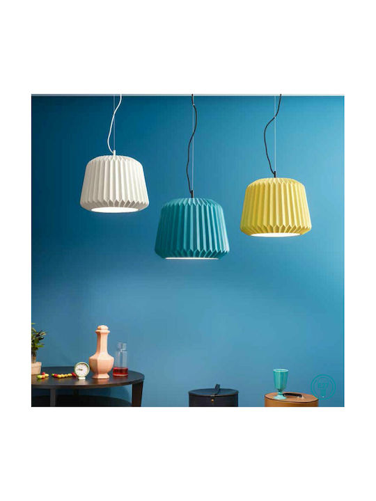 Ondaluce Plumcake Pendant Light Turquoise with Socket E27 38cm