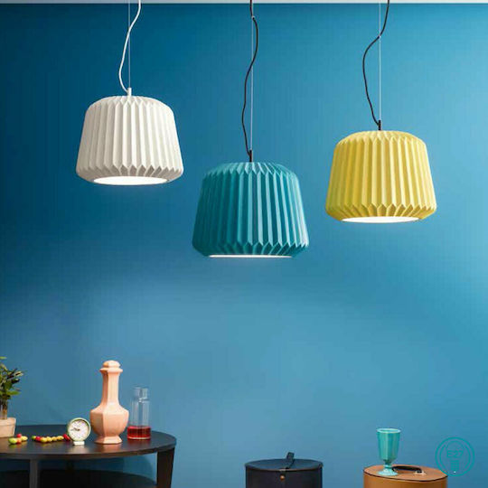 Ondaluce Plumcake Pendant Light Turquoise with Socket E27 38cm