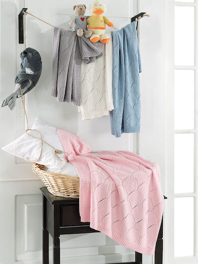 Beauty Home Knitted Nursery Swaddling Blanket Gray 70x90cm 5115 Gray
