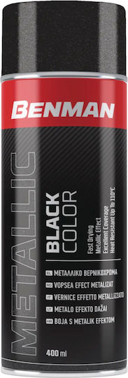 Benman Σπρέι Βαφής Metallic Effect με Μεταλλικό Εφέ Μαύρο 400ml