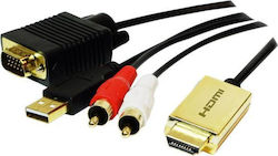 LogiLink CV0052A HDMI male - VGA male 2m Μαύρο