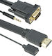 HDMI-Kabel Flach HDMI-Stecker - VGA-Stecker 1,8 m Schwarz