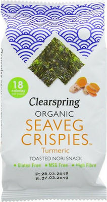 Clearspring Crackers organici Crispies Κουρκουμάς Nori Fără Gluten 1x4gr