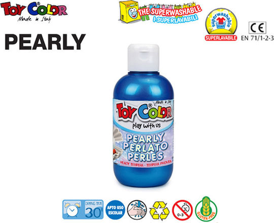 Toy Color Pearly Tempera Paints Blue in Bottle 250ml 1pcs