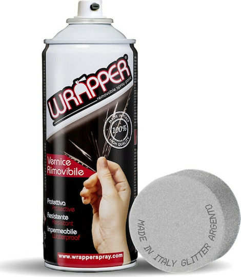 Wrapper Spray Protective Film with Glitter Effect Silver Glitter 400ml