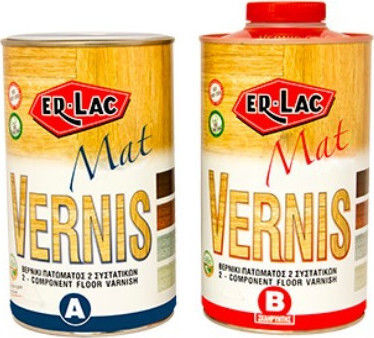 ER-LAC Vernis Βερνίκι Επιφάνειας Πολυουρεθάνης 2 Συστατικών Διαλύτου Άχρωμο Γυαλιστερό 5lt