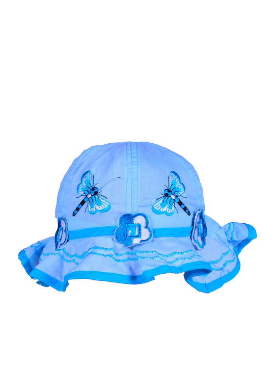 Παιδικό Καπέλο Bucket Βαμβακερό Με Κέντημα Γαλάζιο