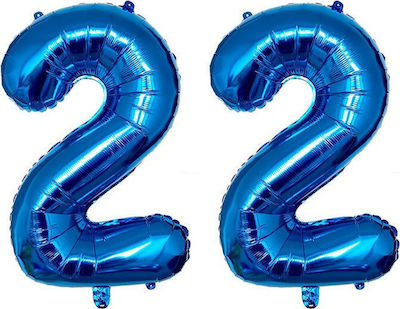 Μπαλόνι 100 cm χρωμα μπλε σκουρο , Αριθμός 22 ,αποστέλλεται ξεφούσκωτο 2 τ.μ.χ.