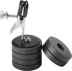 XR Master Series Onus Nipple Clip W Magnet Weights Σφιγκτήρες Θηλών σε Ασημί Χρώμα