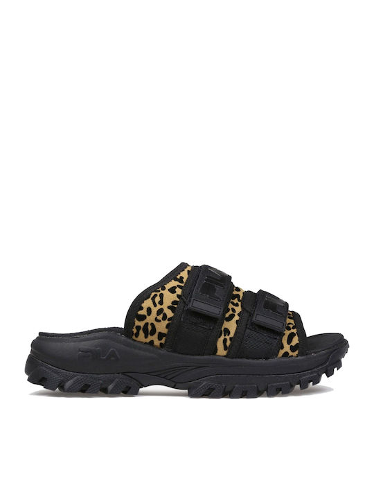 FILA Slides με Πλατφόρμα σε Μαύρο Χρώμα