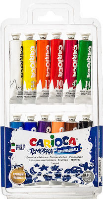 Carioca Tempera Tempera Farben Mehrfarbig in Röhre 12ml 12Stück ΚΟ116