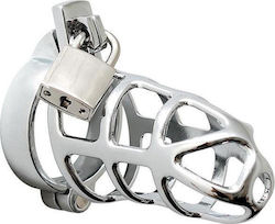 Rimba Metal Male Chastity Device With Padlock Κλουβί Πέους σε Ασημί Χρώμα