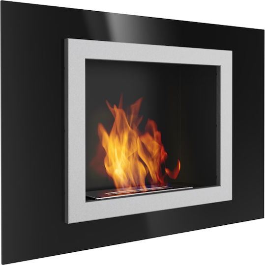Kratki Oscar Tuv Επιτοίχιο Τζάκι Βιοαιθανόλης Εσωτερικού Χώρου Μαύρο 90x23.1x63cm