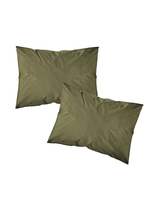 Borea Sheet for Single Bed with Elastic 100x200+35cm. Solid 22 Haki