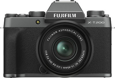 Fujifilm Mirrorless Φωτογραφική Μηχανή X-T200 Crop Frame Kit (XC 15-45mm F3.5-5.6 OIS PZ) Silver