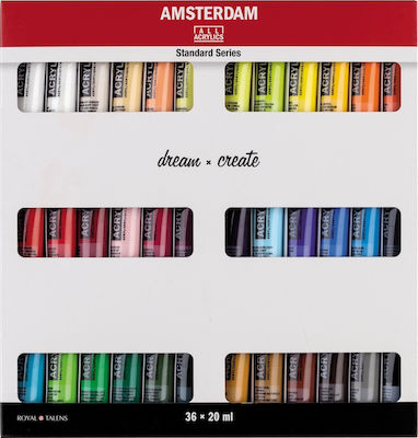 Royal Talens Amsterdam All Acrylics Standard Acrylic Colours Set 20ml 36pcs