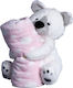 Silk Fashion Decke Kinderbett Bear Vlies Rosa mit Tierchen 80x120cm