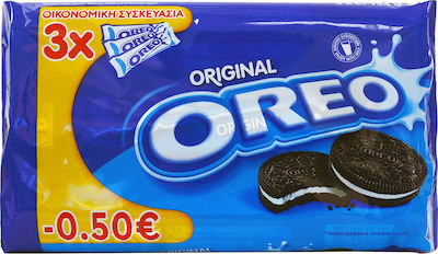 Oreo Μπισκότα με Γέμιση Κρέμα Βανίλια 3τμχ 154gr