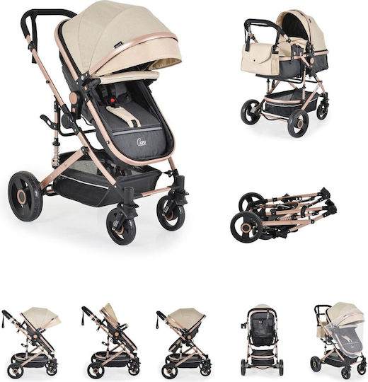 Moni Ciara Adjustable 2 in 1 Baby Stroller Suitable for Newborn Beige 12kg