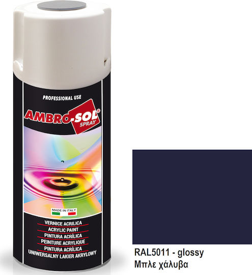 Ambro-Sol Σπρέι Βαφής V400 Ακρυλικό με Μεταλλικό Εφέ Steel Blue RAL 5011 400ml