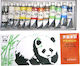 Justnote Panda Watercolour Tempera Colour Paint Tube 6ml Multicolour 12pcs