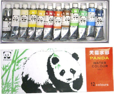 Justnote Panda Watercolour Τέμπερες Ζωγραφικής Πολύχρωμες σε Σωληνάριο 6ml 12τμχ