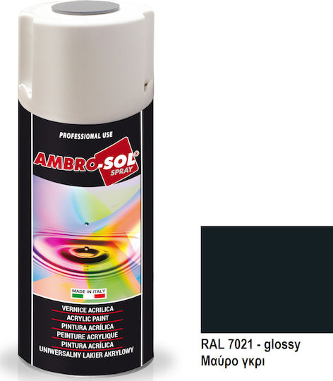 Ambro-Sol Σπρέι Βαφής V400 Ακρυλικό Black Grey RAL 7021 400ml