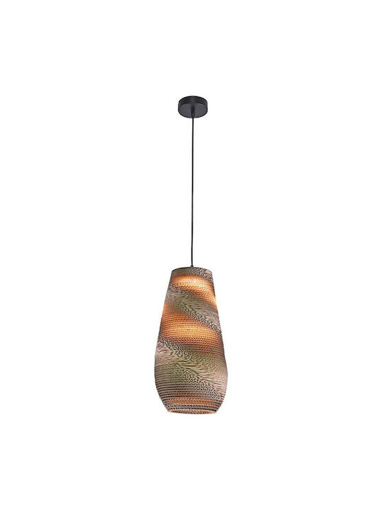 Geyer Paper Pendant Light Brown with Socket E27 25x45cm