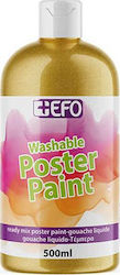 +Efo Poster Paint Tempera Colour Paint Bottle 500ml Gold