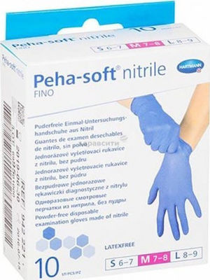 Hartmann Peha-Soft Fino Nitrile Examination Gloves Powder Free Blue 10pcs