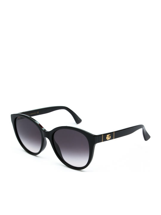 Gucci Ochelari De Soare Pentru Femei Cu Ramă Neagră Din Plastic Și Lentile Gri Degrade GG0631S 001