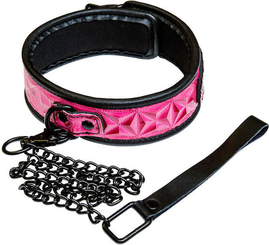 Ns Novelties Sinful Collar with Leash Collar in Pink Color