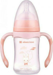 Kikka Boo Plastic Bottle Anti-Colic with Silicone Nipple for 6+ months Peach Rabbit 260ml 1pcs