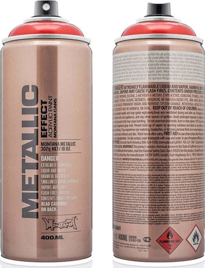Montana Cans Σπρέι Βαφής Metallic Ακρυλικό με Μεταλλικό Εφέ Red 400ml