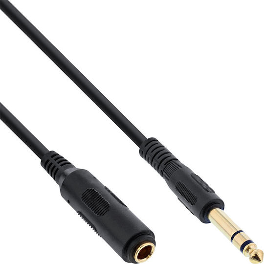 InLine Kabel 6,3mm Stecker - 6,3mm Buchse 1m Schwarz (99971)