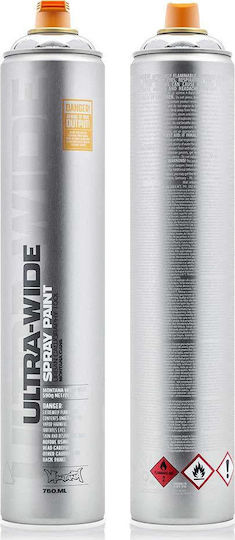 Montana Cans Spray Farbe Ultra Wide mit Satin,σατεν Effekt Silberchrom 750ml