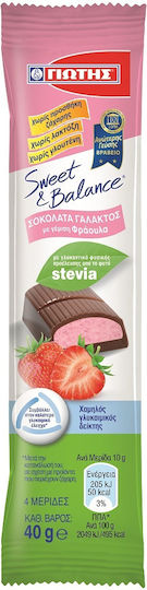 Giotis Sweet & Balance Stevia Ciocolata Lapte Căpșună cu Stevia 40gr