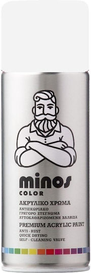 Minos Spray Spray Paint Acrylic with Matt Effect White RAL 9010 400ml