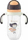 Kikka Boo Baby Cup with Handles and Straw Tritan Sippy made of Plastic Pink 300ml for 12m+m+