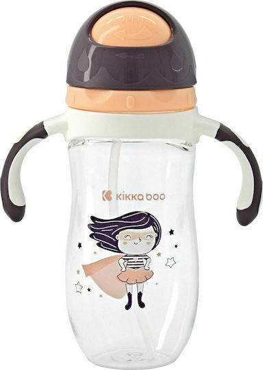 Kikka Boo Baby Cup with Handles and Straw Tritan Sippy made of Plastic Pink 300ml for 12m+m+