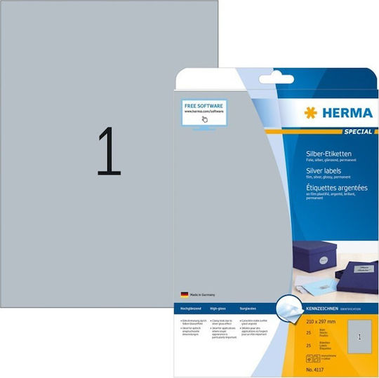 Herma 25 Etichete autoadezive A4 Dreptunghiulare 210x297mm