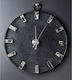 Ploumatos Ν70 Wall Clock Mirror Silver Ø95cm