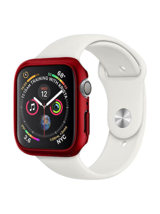 Spigen Thin Fit Plastic Case with Tempered Glass Red Colour for Apple Watch 44mm