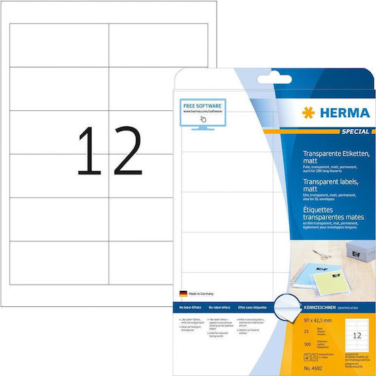Herma 300 Αυτοκόλλητες Ετικέτες Α4 Ορθογώνιες 97x42.3mm