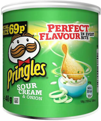 Pringles Πατατάκια με Γεύση Sour Cream & Κρεμμύδι 40gr